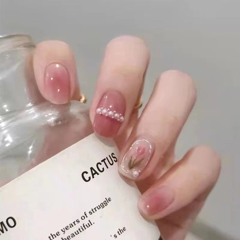 Pearl Tulip Pink Nail