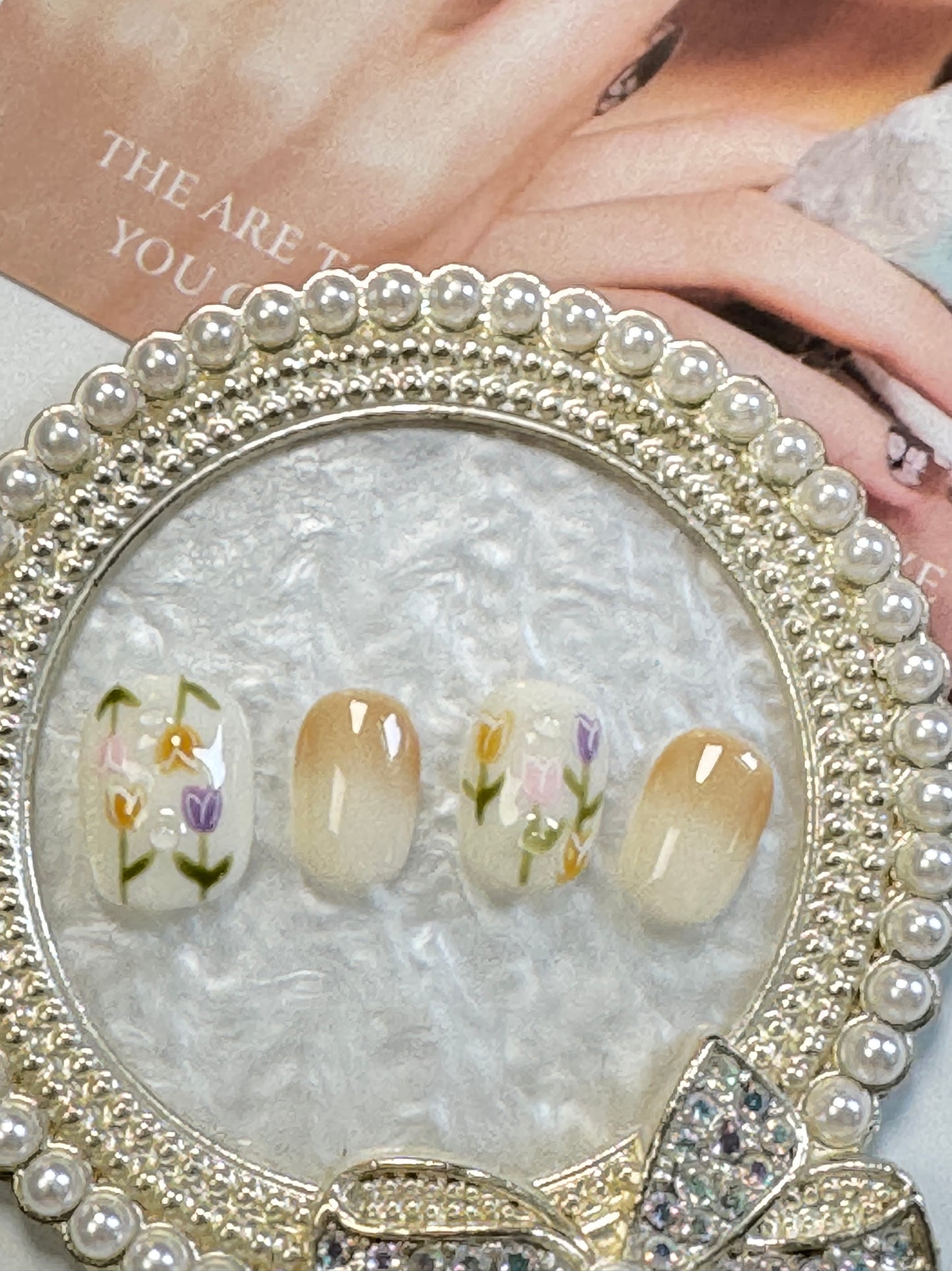 Small Flower Orange Nail