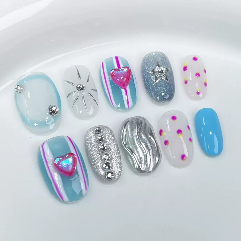 3D Love Round Nail