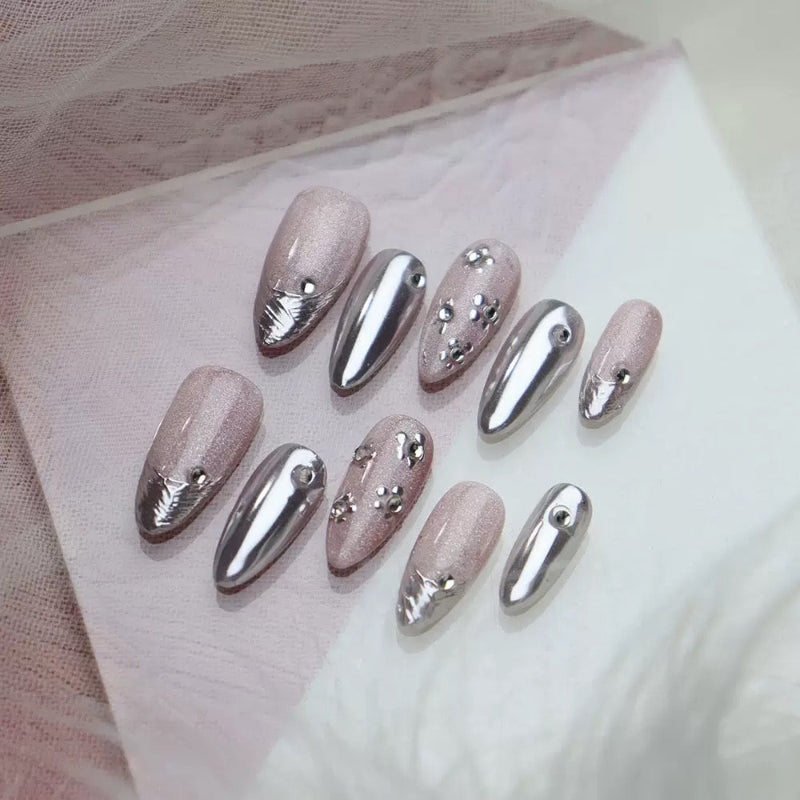 Star Metallic Pink Nail