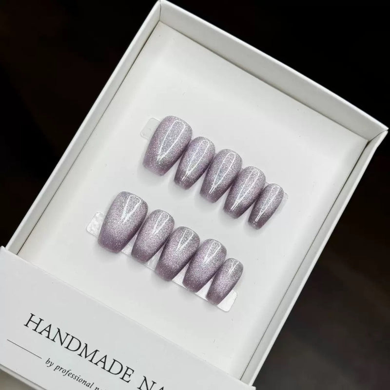 Purple Cat Eye Solid Nail