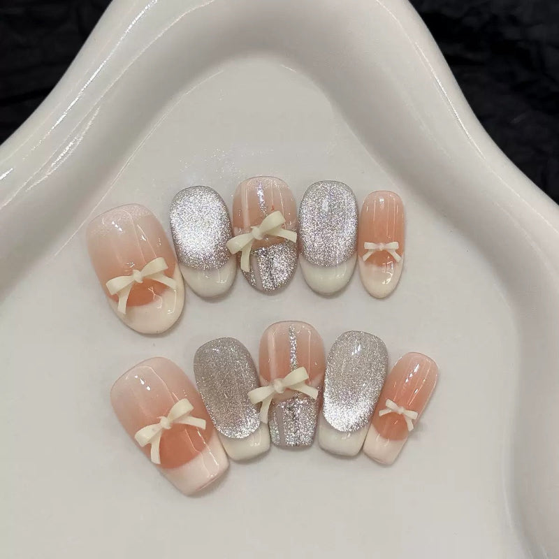 Elegant Bow French Nail