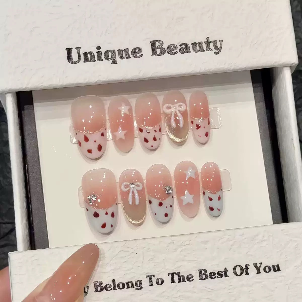 Pink Star French Nail
