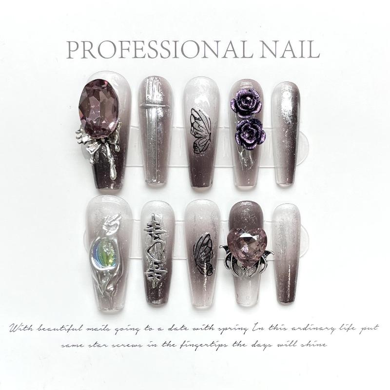 Buried Roses Handmade Press On Nail