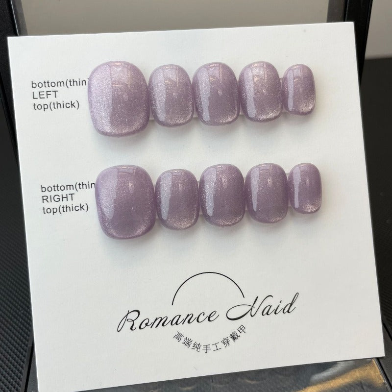 Lilac Cat's Eyes Handmade Press On Nail