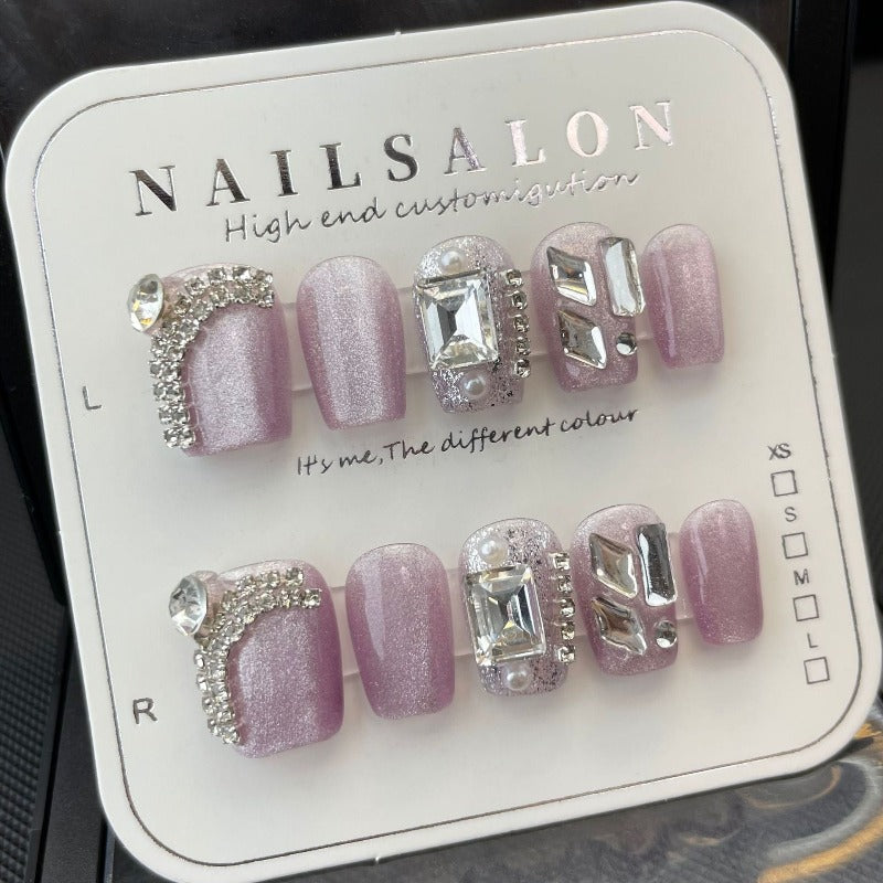 Purple Romance Handmade Press On Nail