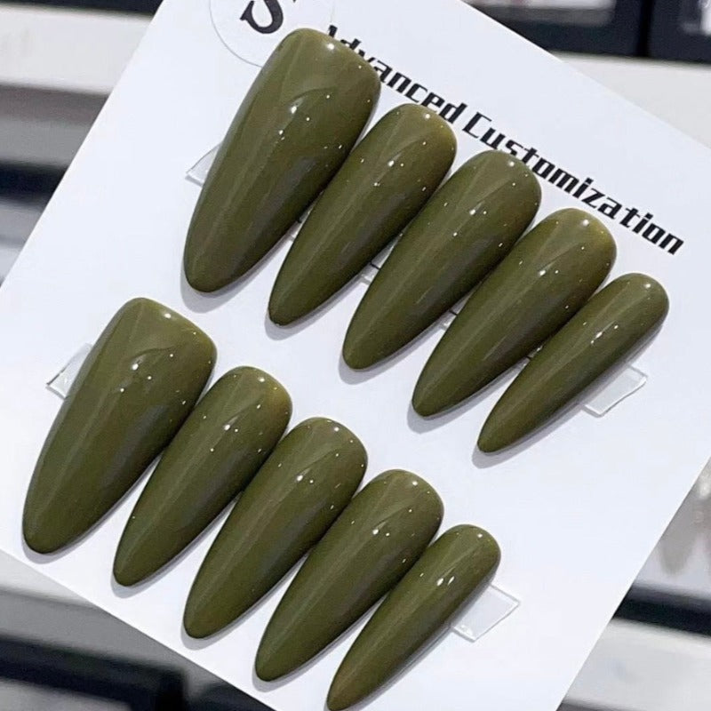 Pure Olive Handmade Press On Nail