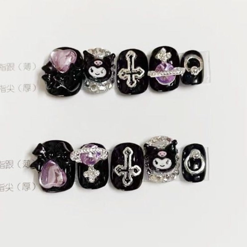 Happy Planet Kuromi Handmade Press On Nail