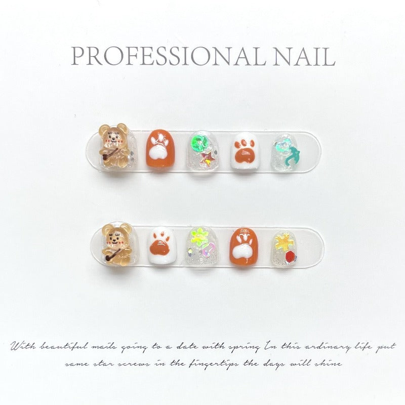 Huggy Bear Handmade Press On Nails
