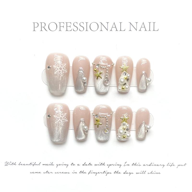 Snowflake French Christmas Nail