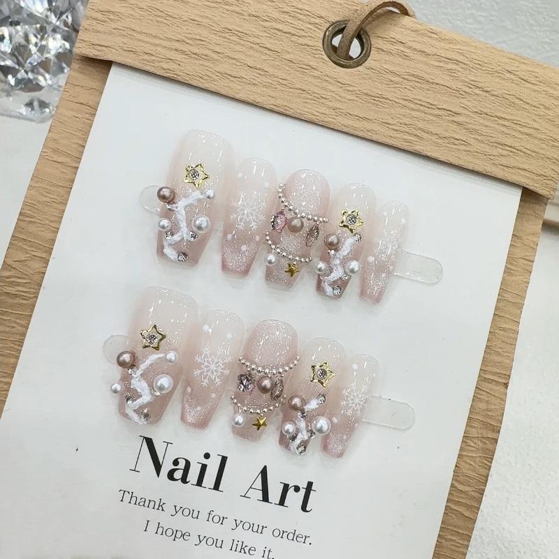 Snowflake Bells Christmas Nail