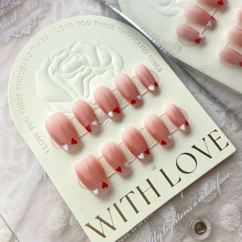 Double Heart Pink Nail
