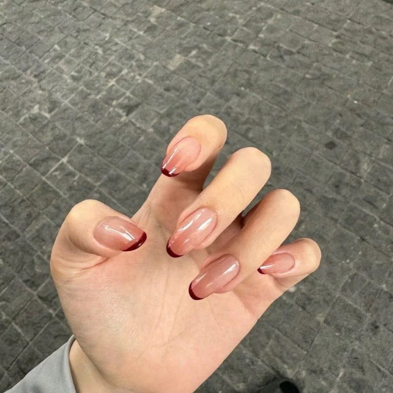 Red Halo French Nail