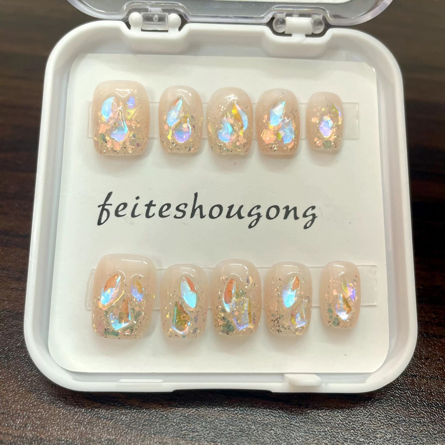 Yellow Crushed Diamonds Nails