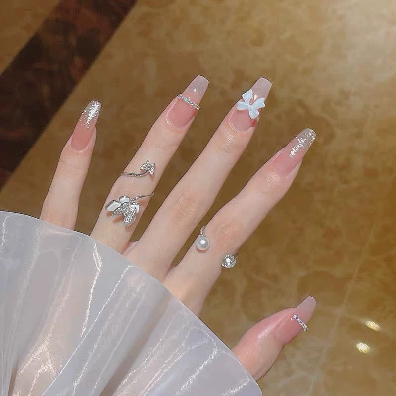 Bow Nude Nail