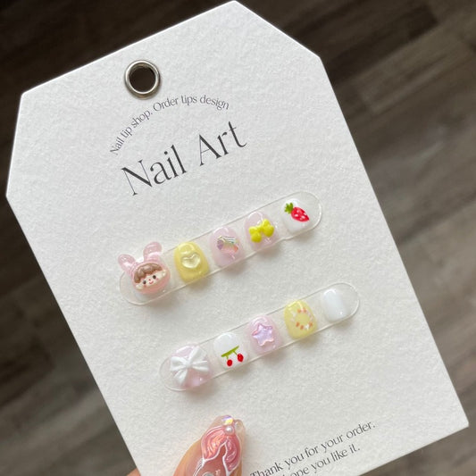 Cute Girl Handmade Press On Nails