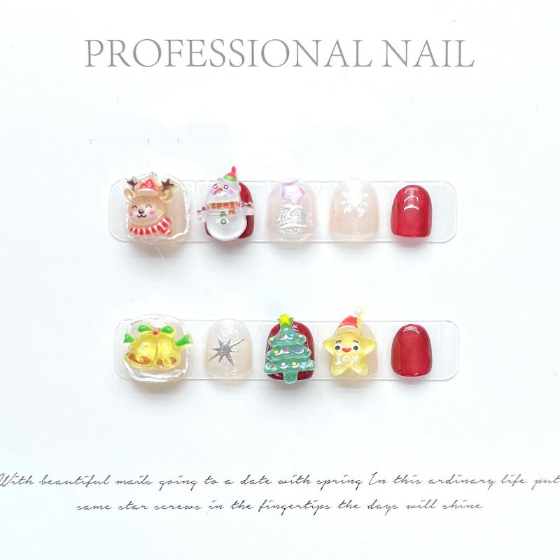 Merry Christmas Handmade Press On Nails