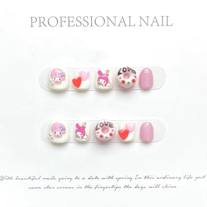 Doughnut  Handmade Press On Nails