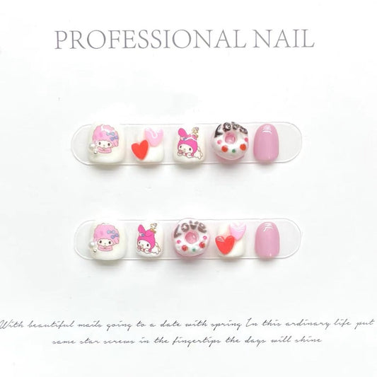 Doughnut  Handmade Press On Nails