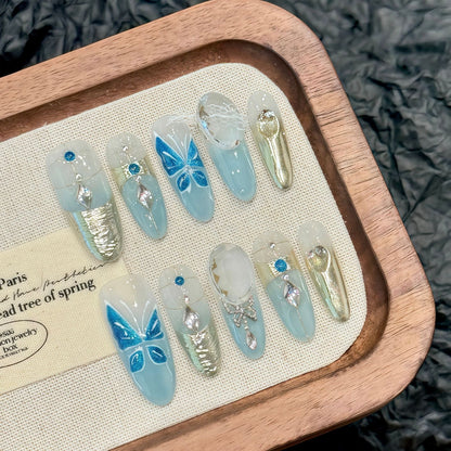 Butterfly Blue Nail Art