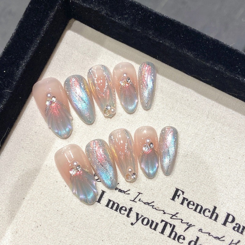 Mermaid Gradient Nail Handmade Press On Nail