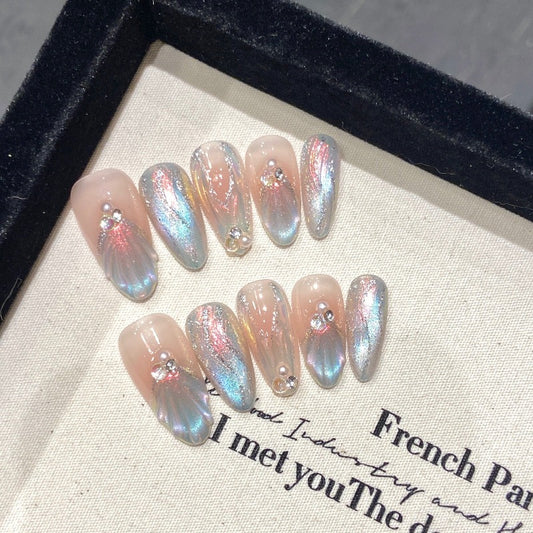 Mermaid Gradient Nail Handmade Press On Nail