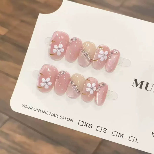 Pink Round Nails