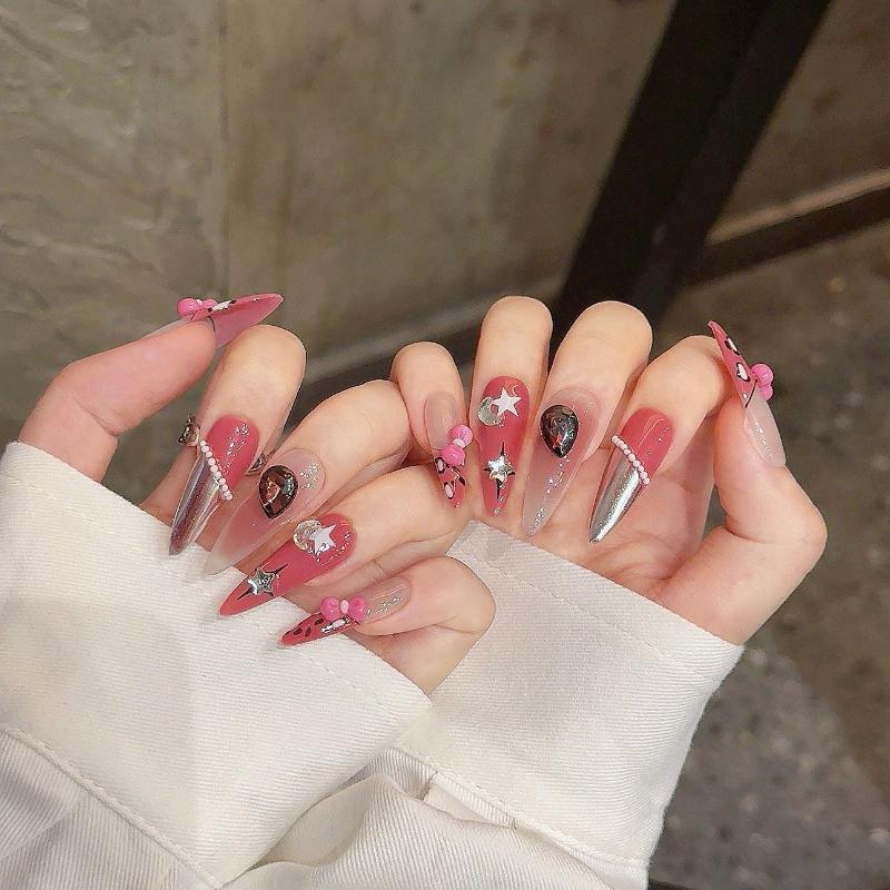 Spice Girls Pink Model Handmade Press On Nail