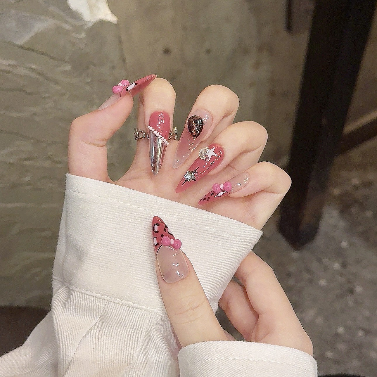 Spice Girls Pink Model Handmade Press On Nail