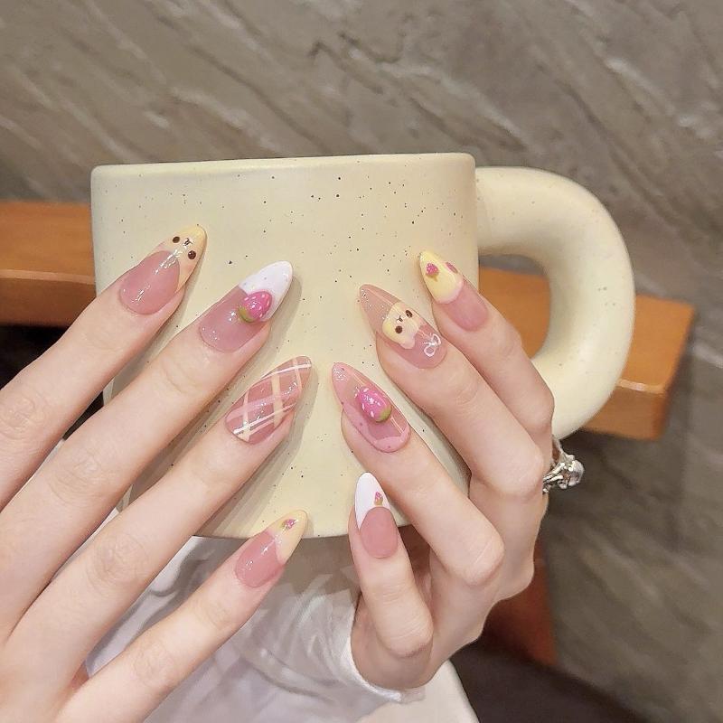 Pink Bear Handmade Press On Nail