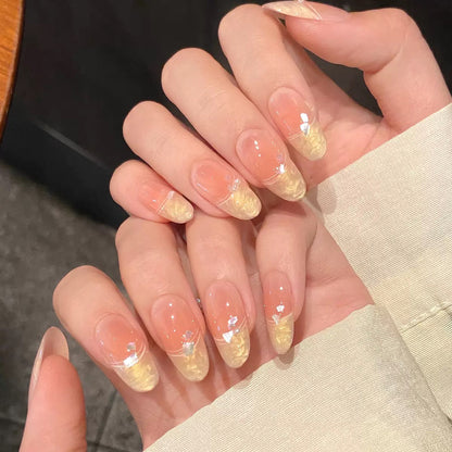 Golden Glaze French Nail