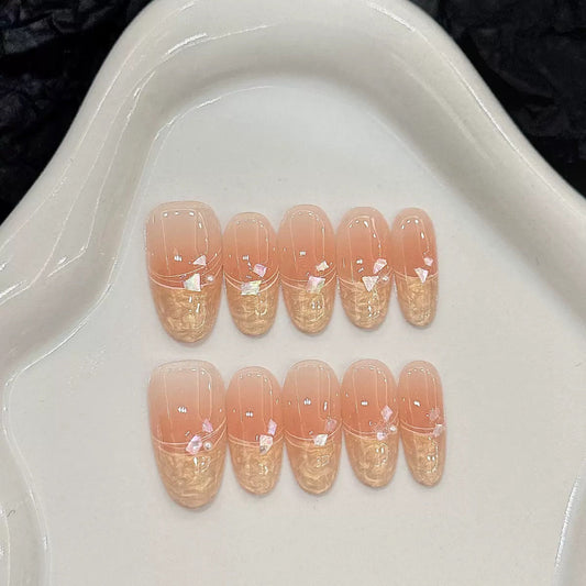 Golden Glaze French Nail