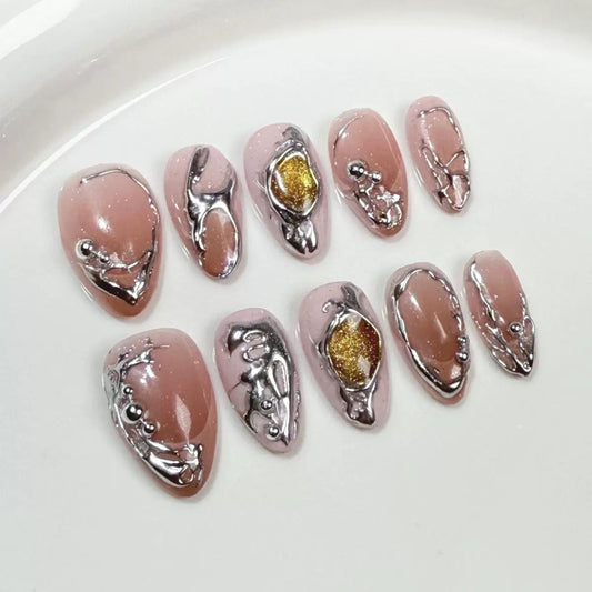 Geometric Almond Nail