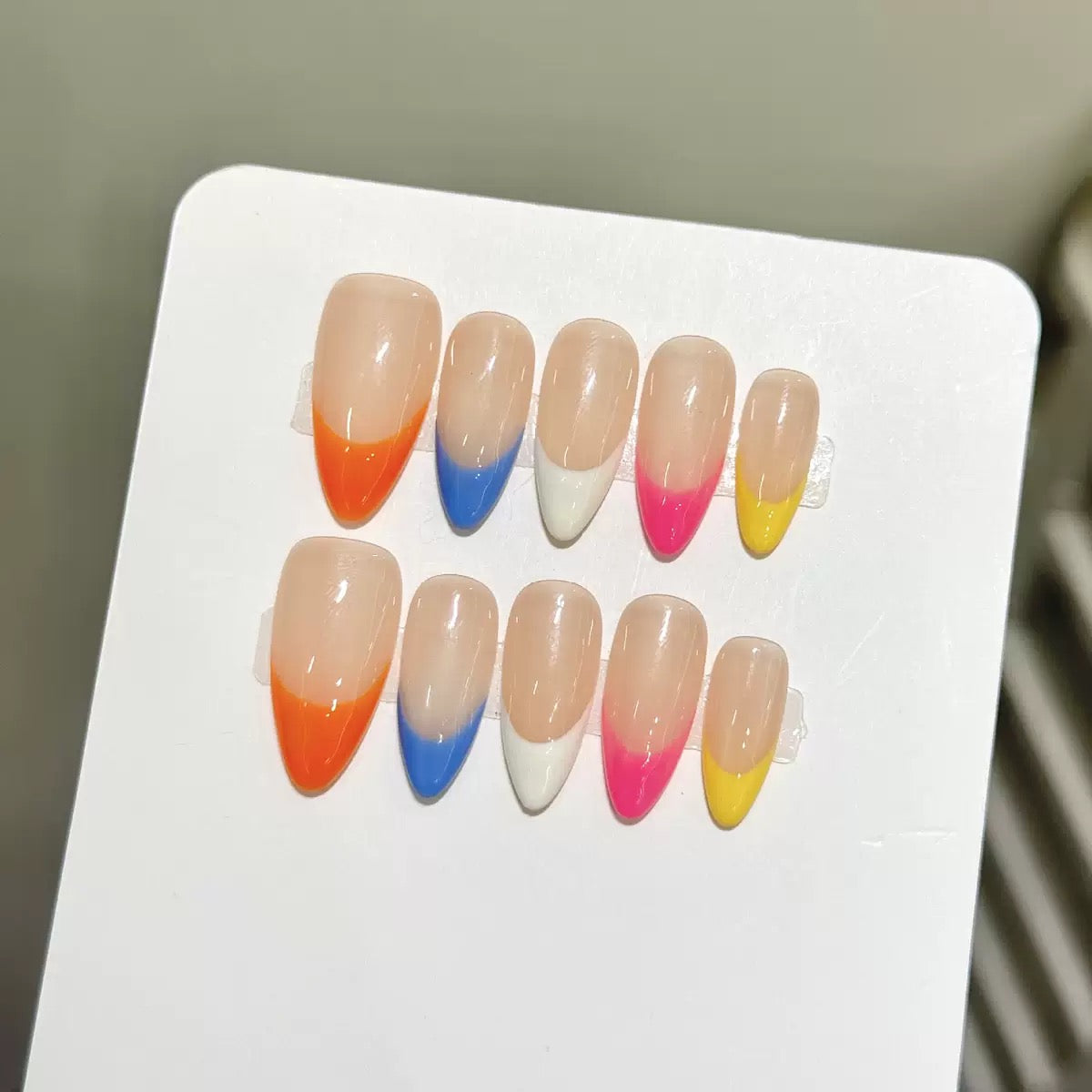 Rainbow Almond Nail