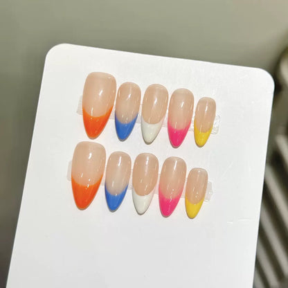 Rainbow Almond Nail