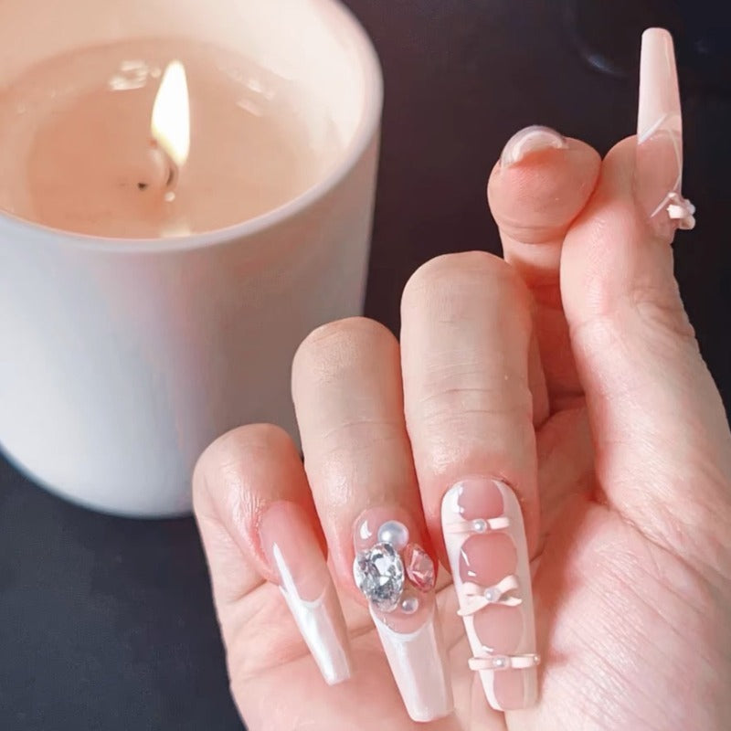 Pink Ballet Shoes-handmade nails