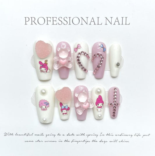 Candy Bear Handmade Press On Nail