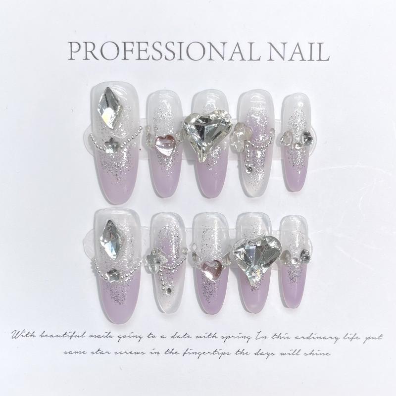 Mauve French Nail Handmade Press On Nail