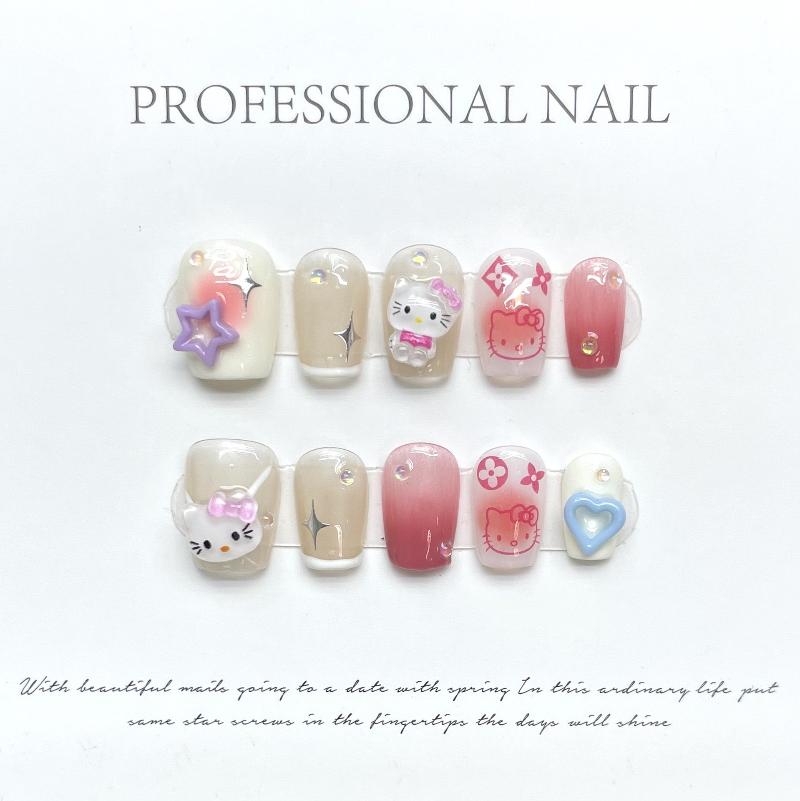 Hello Kitty Short Nail Handmade Press On Nail