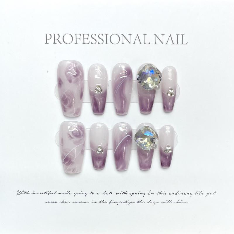 Purple Halo Nail Handmade Press On Nail