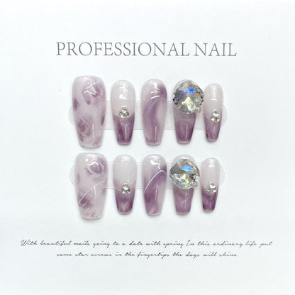 Purple Halo Nail Handmade Press On Nail