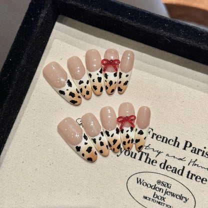 Cow Print French Nail