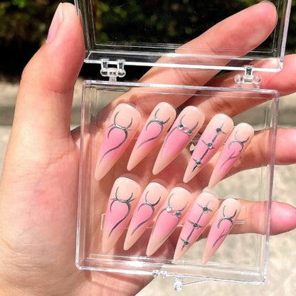 Pink Mechanical Nail Art