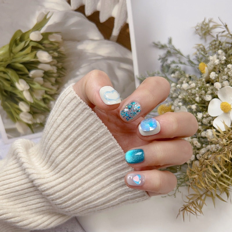 Blue Stars Handmade Press On Nail