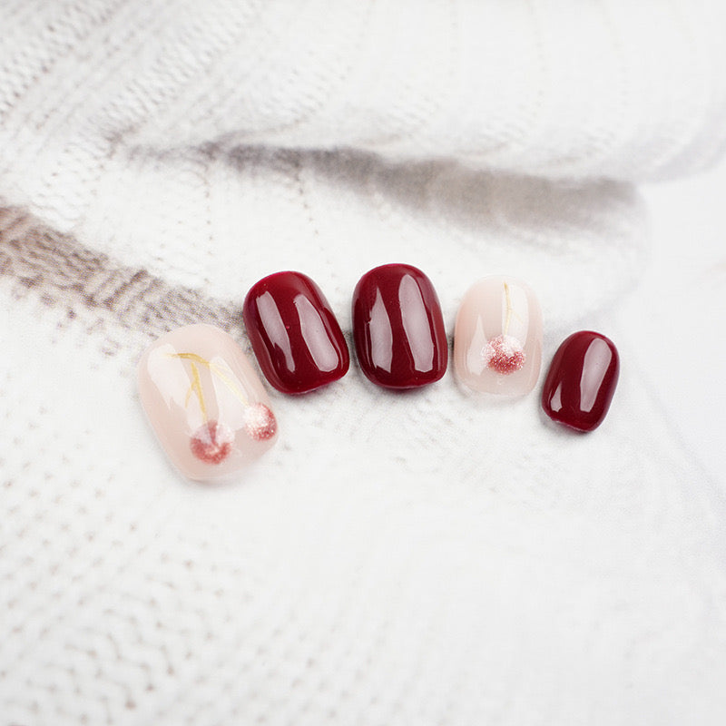 Cherry Red Nails Handmade Press On Nail