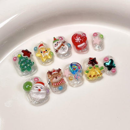 Cute Christmas Nail Art Handmade Press On Nail