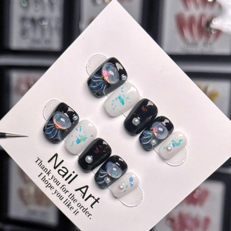 Black Jellyfish  Handmade Press On Nails