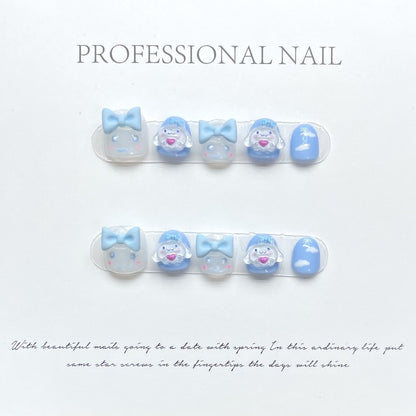 Cute Cinnamon Dog Handmade Press On Nails