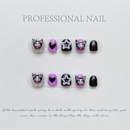 Short Kurumi Handmade Press On Nails