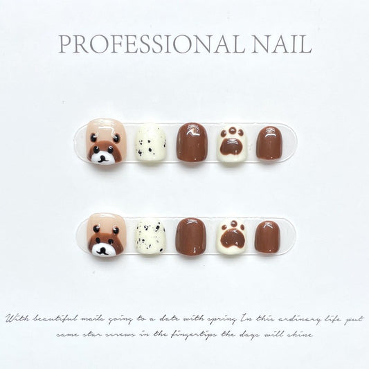 Brown Bear Handmade Press On Nails